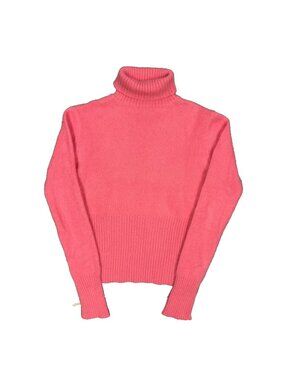 Vintage Le Chateau Angora Turtleneck Sweater Knit Jumper Pink Medium